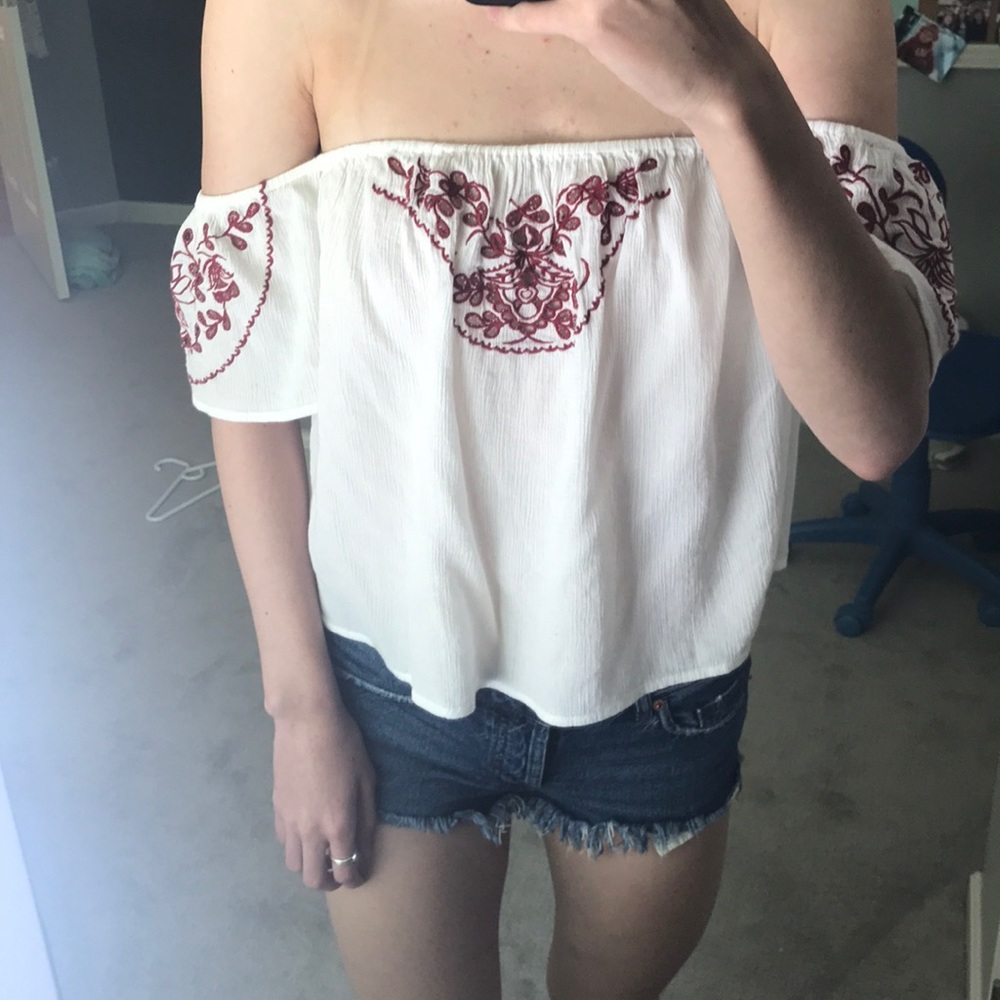 White off the shoulder top